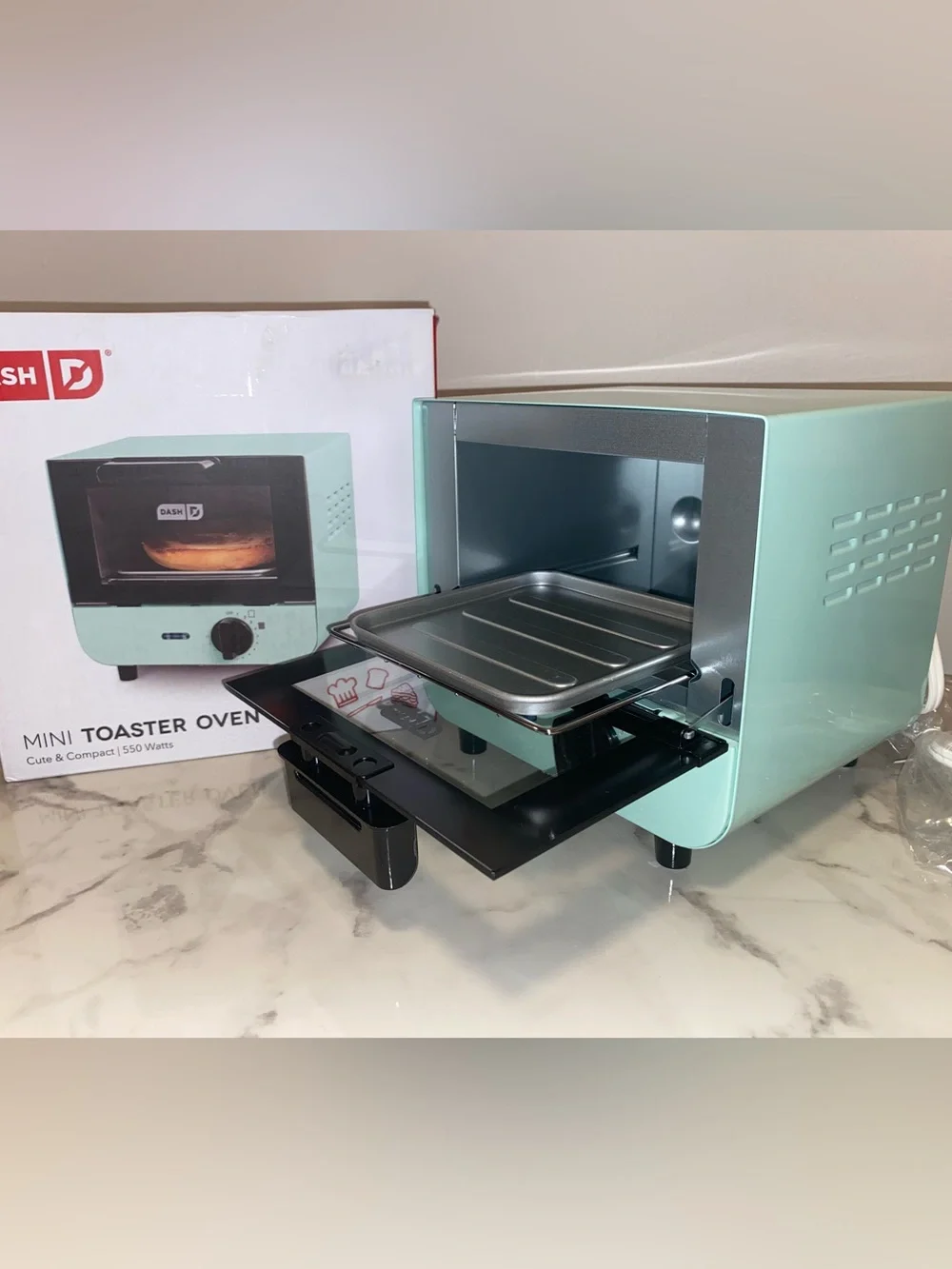 DASH - Mini Metal Toaster Oven in Light Blue